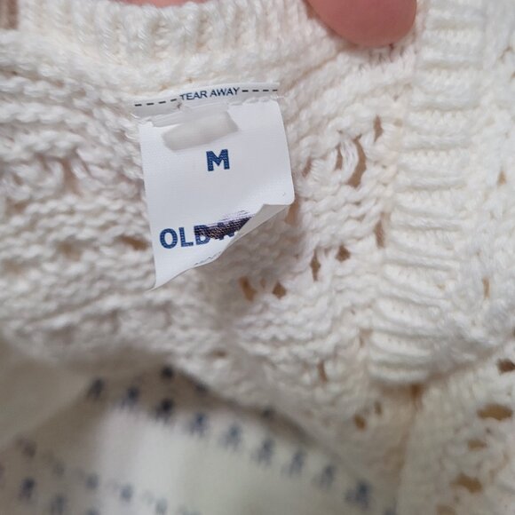 Old Navy Off White Cotton Knit Maxi Tank Dress Beach Swim Coverup Medium NWOT - Picture 3 of 9